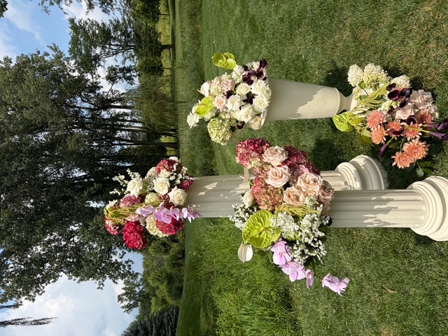 Wedding ceremony floral columns