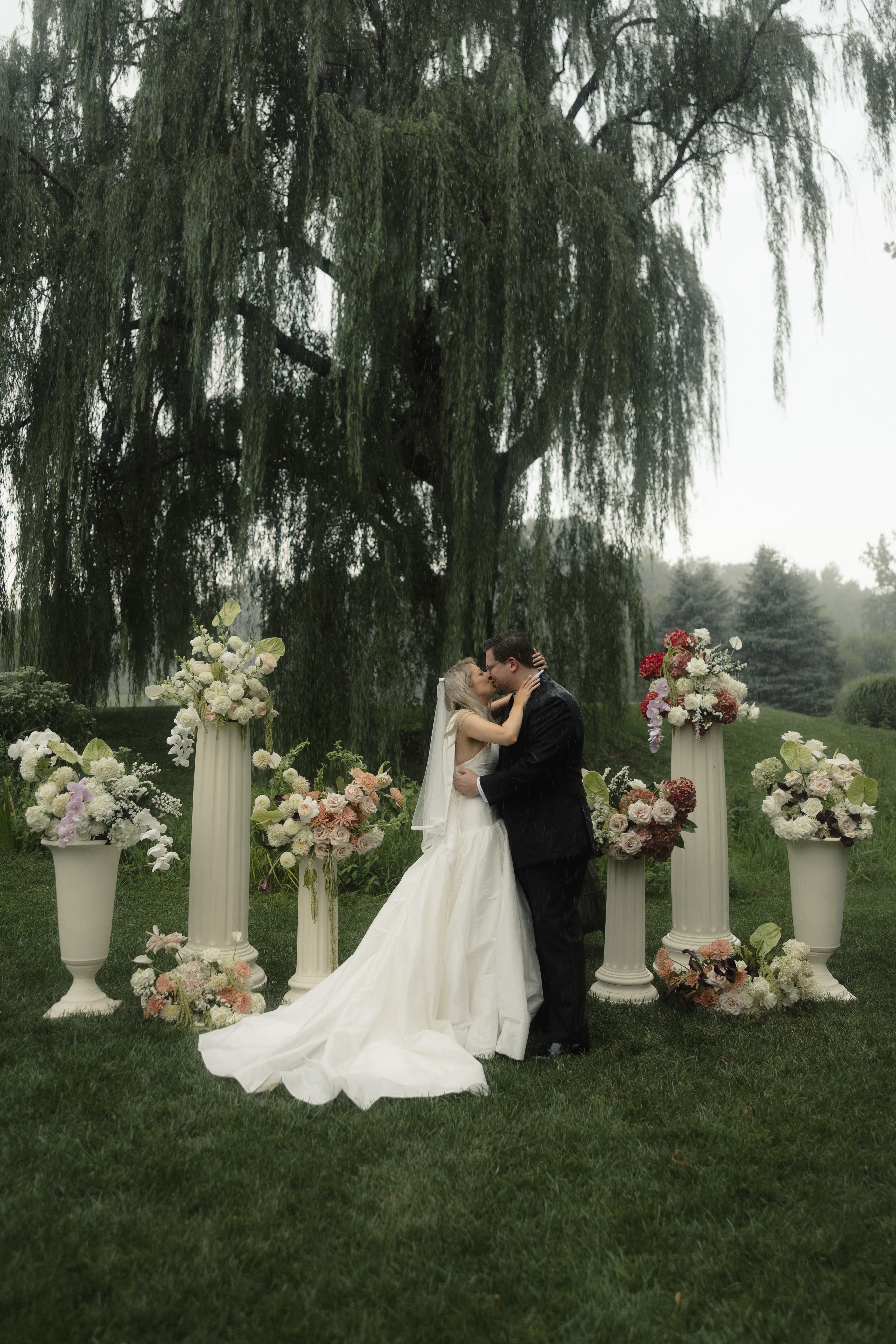 Wedding ceremony kiss